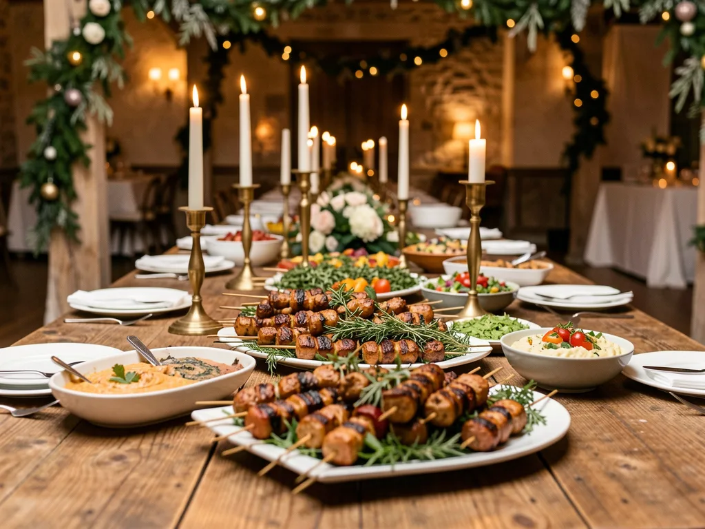 Elegantes Catering-Buffet mit Spiess-Platten